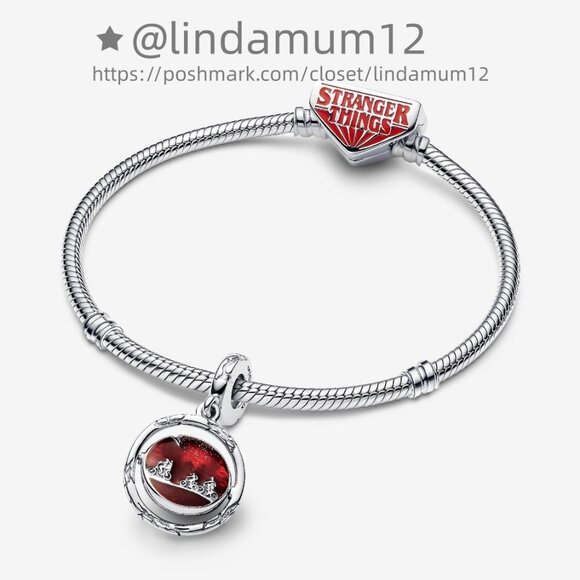 Pandora Stranger Things Glow-in-the-dark Upside Down Dangle Charm - Picture 3 of 7